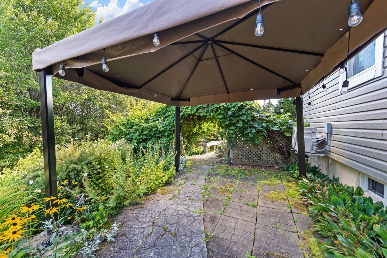Stone patio and gazebo