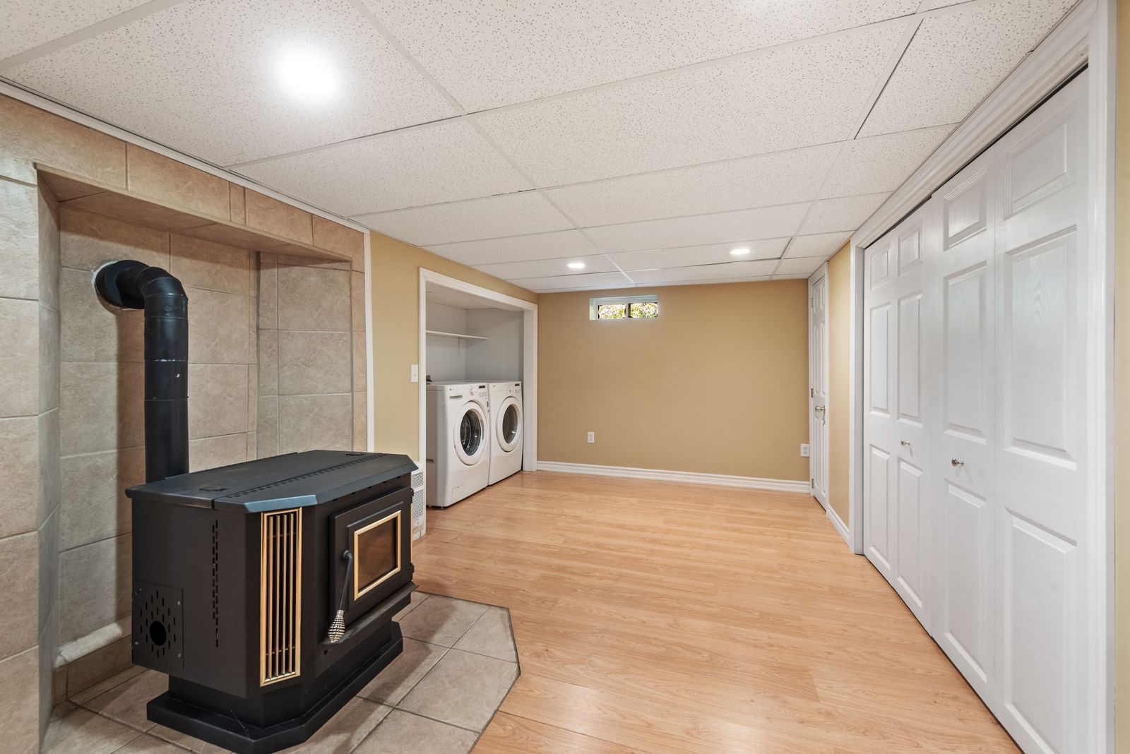 Pellet stove and laundry